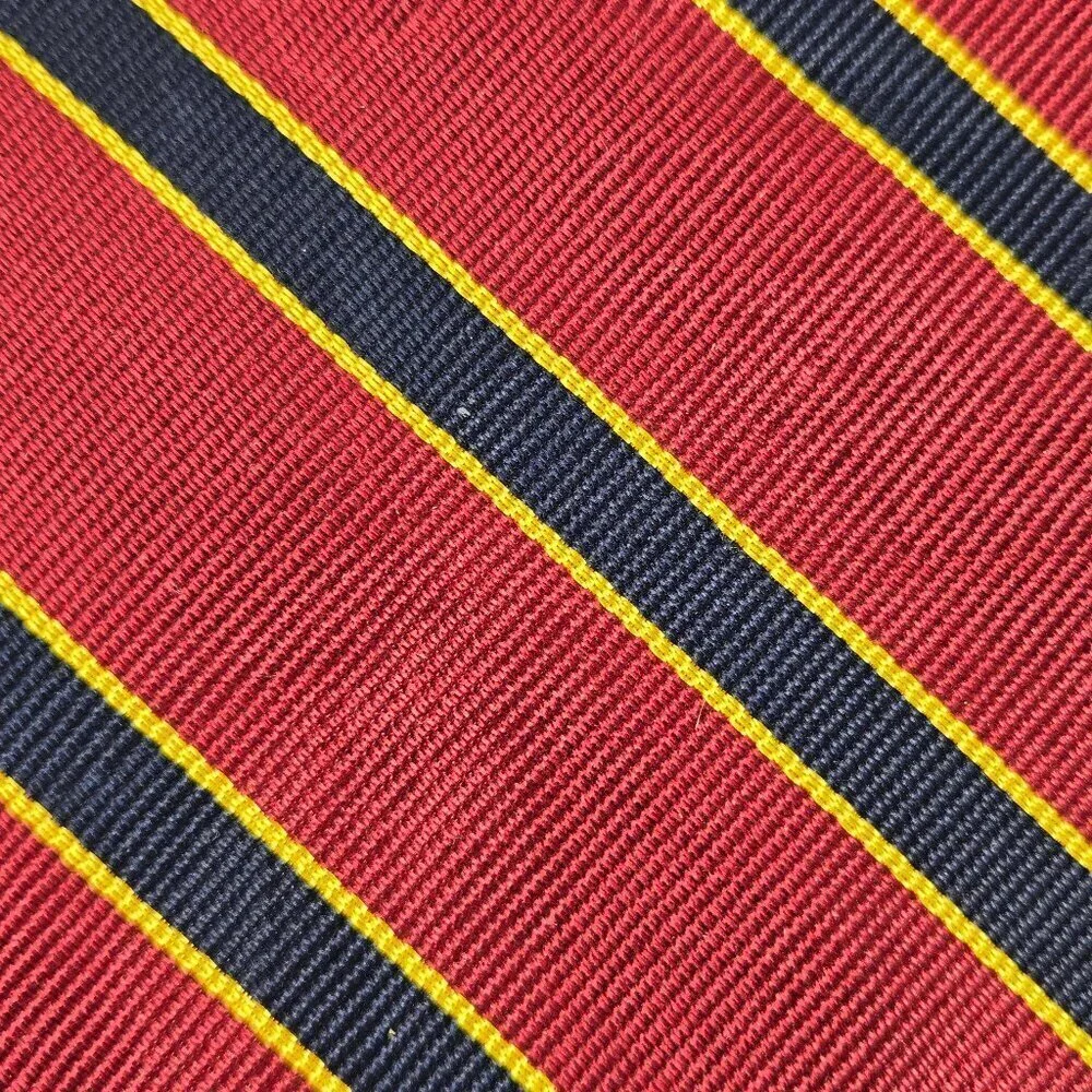 Brooks Brothers Makers 100% Silk Men's Tie Red Blue Gold Diagonal Stripes